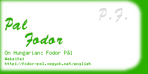 pal fodor business card